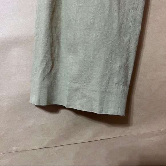 Theory | Linen Basic Pull-on Pants Eco Crunch Wash High Rise Beige Clay Size 6 - Picture 6 of 11